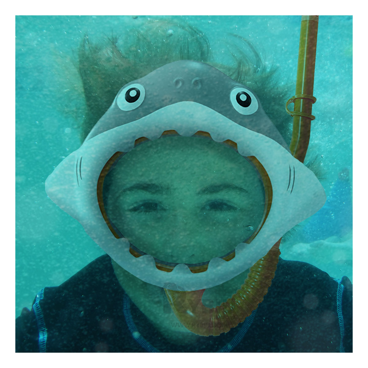 KIT NATACIÓN RYBIU 55944 JUEGOS EL AGUA DISEÑO TIBURON + GIFT STICKERS - 3