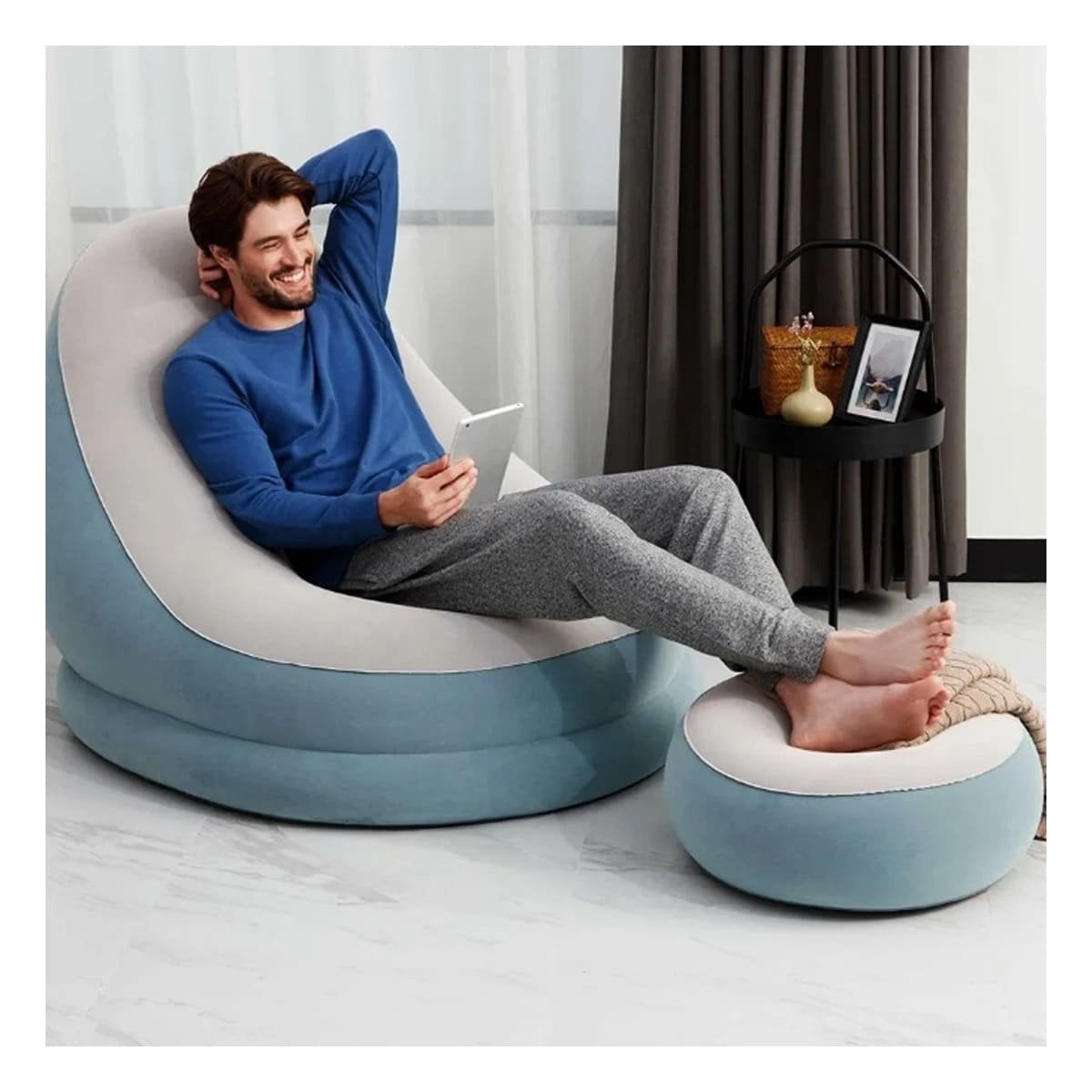 MUEBLE RYBIU DE ALTA CALIDAD DE GRIS AZULADO + POST IT ADHESIVOS - 3