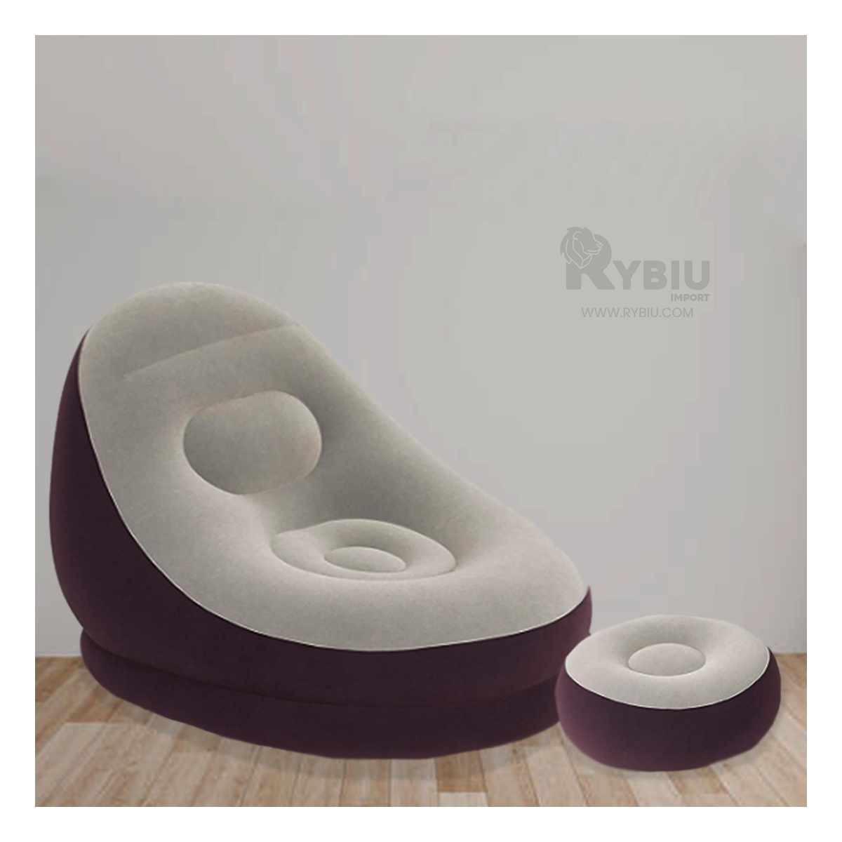 SOFA RYBIU DE MONTAJE RAPIDO DE GUINDA OSCURO + PAPEL DE REGALO - 1