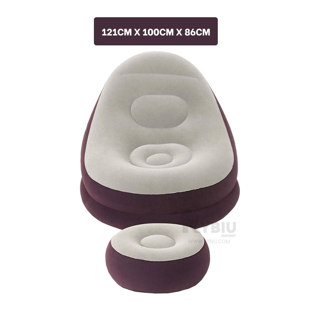 SOFA RYBIU DE MONTAJE RAPIDO DE GUINDA OSCURO + PAPEL DE REGALO - 5