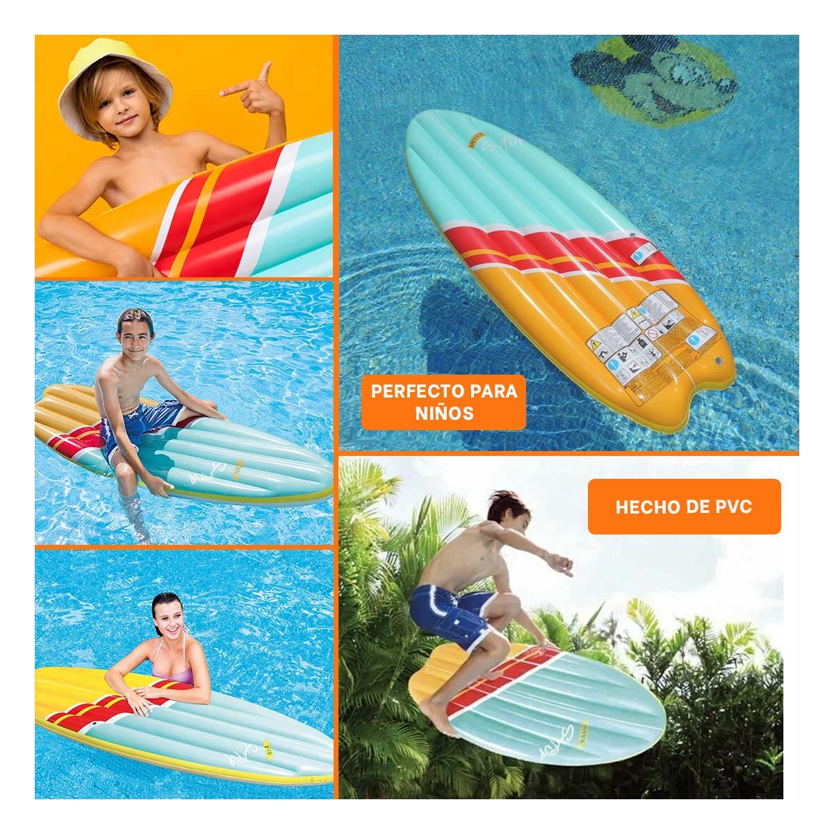 TABLA FLOTANTE INTEX PARA JUEGOS DE PISCINA CELESTE ANARANJA HOGAR Y+LIGAS REGALO - 5
