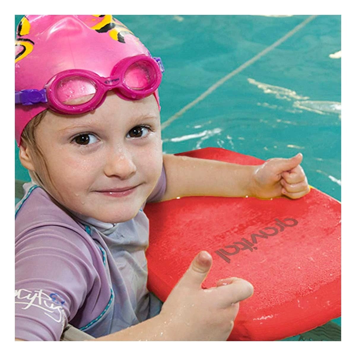 FLOTADOR PLANO DE NATACION COLOR ROJO PARA USO DIARIO EN PISCINA Y+LIGAS REGALO - 1