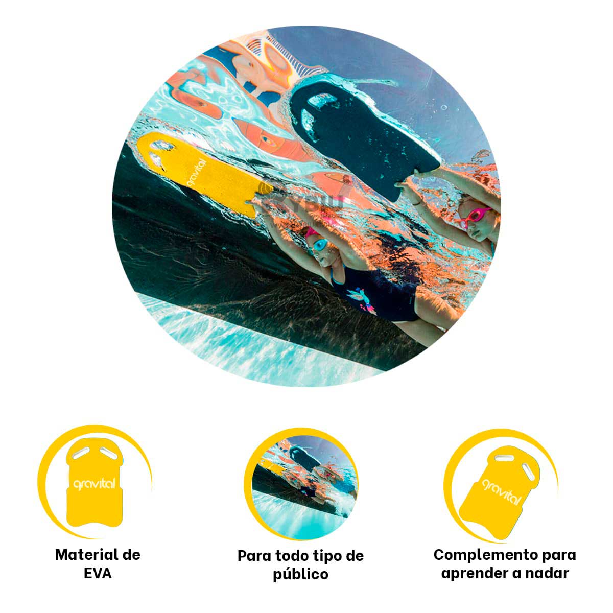 FLOTADOR DURADERO PARA FLOTAR COLOR AMARILLO Y+GIFT STICKERS - 1