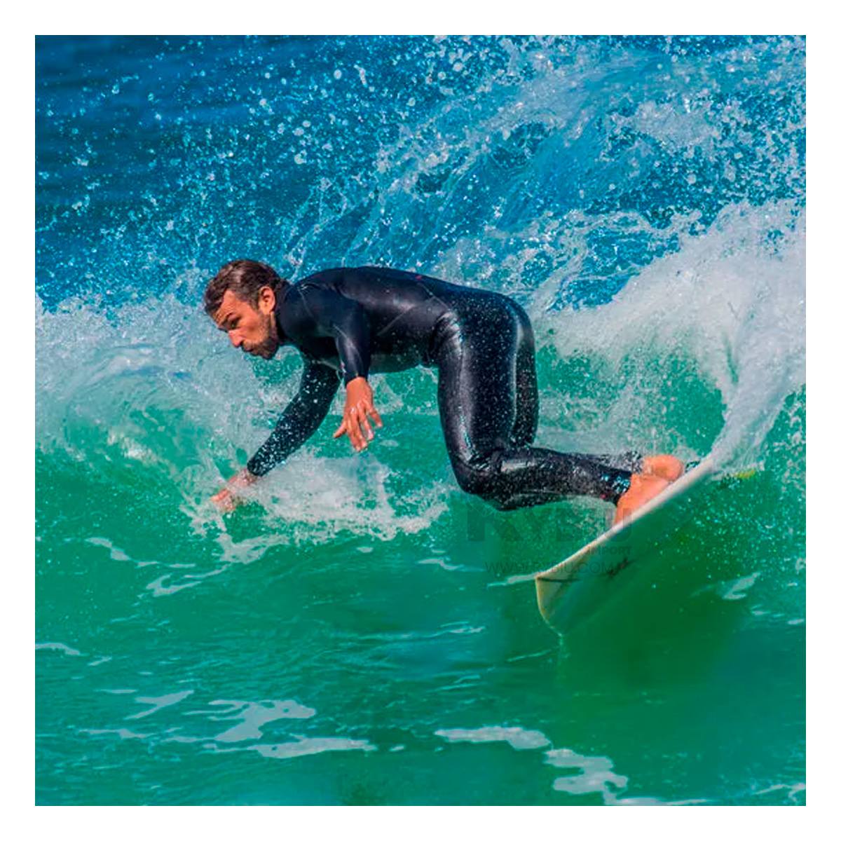 TRAJE BAÑO NATACIÓN HOMBRE RYBIU 61130-H 3.3MM NEGRO APTA NADAR + REGALO LIGAS PEINAR - 2