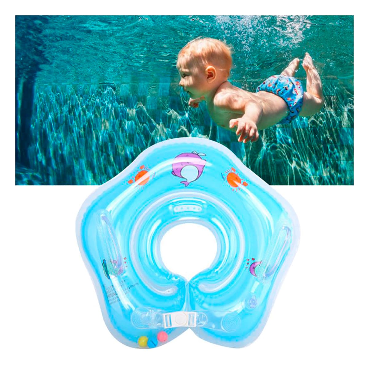 ARTICULO DE AGUA INFLABLE CELESTE Y+REGALO LIGAS PARA PEINAR - 2