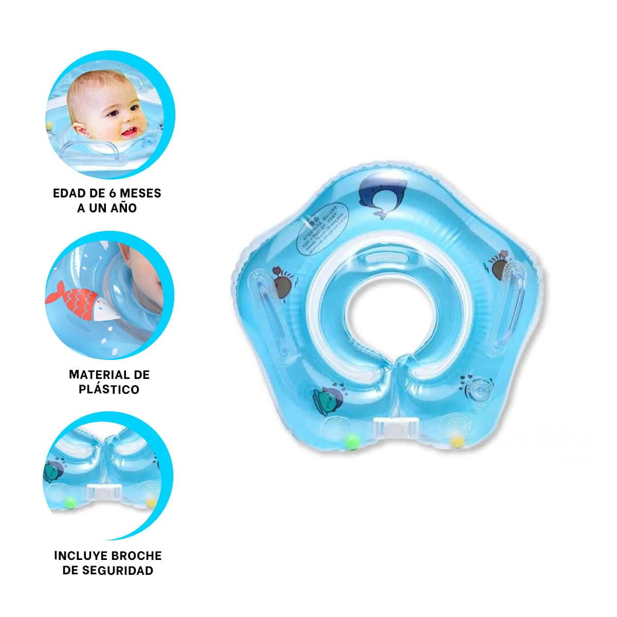 ARTICULO DE AGUA INFLABLE CELESTE Y+REGALO LIGAS PARA PEINAR - 3
