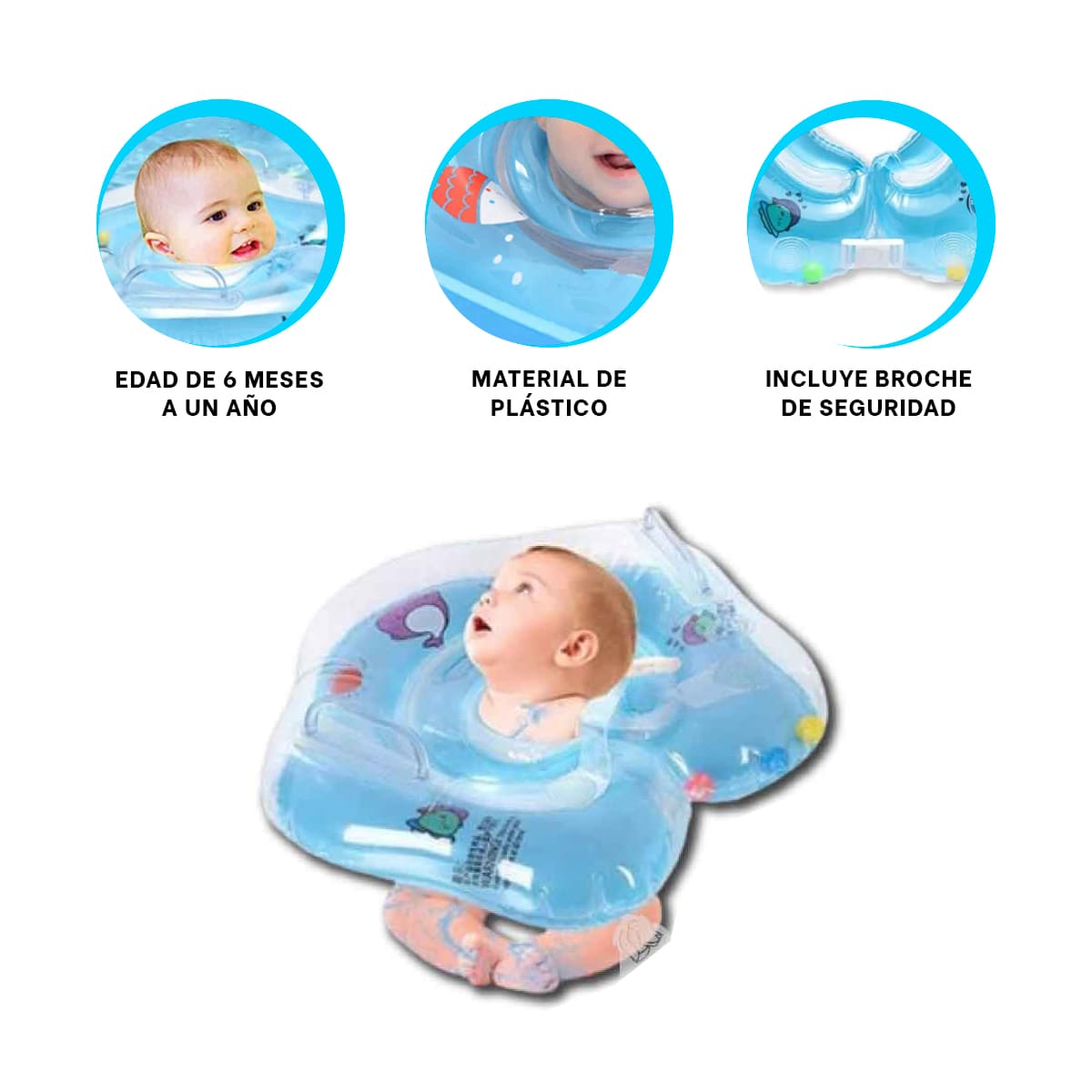 ARTICULO DE AGUA INFLABLE CELESTE Y+REGALO LIGAS PARA PEINAR - 4