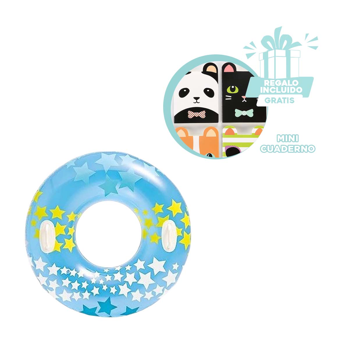INFLABLE ESPACIOSO PARA ESTANQUE CELESTE Y+REGALO AGENDITA - 1