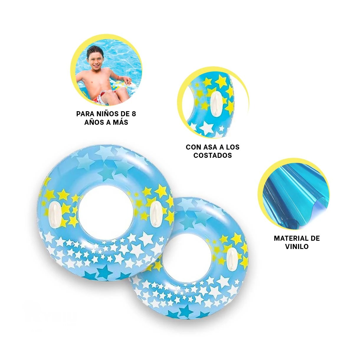 INFLABLE ESPACIOSO PARA ESTANQUE CELESTE Y+REGALO AGENDITA - 2
