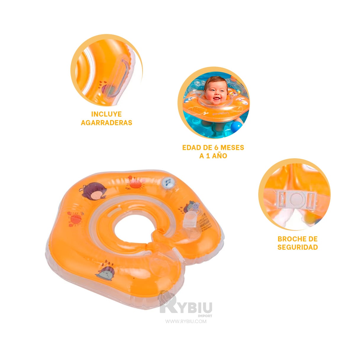 BOYA ACUATICA MENOR EN ANARANJADO Y+ENVOLTORIO DE REGALO - 1