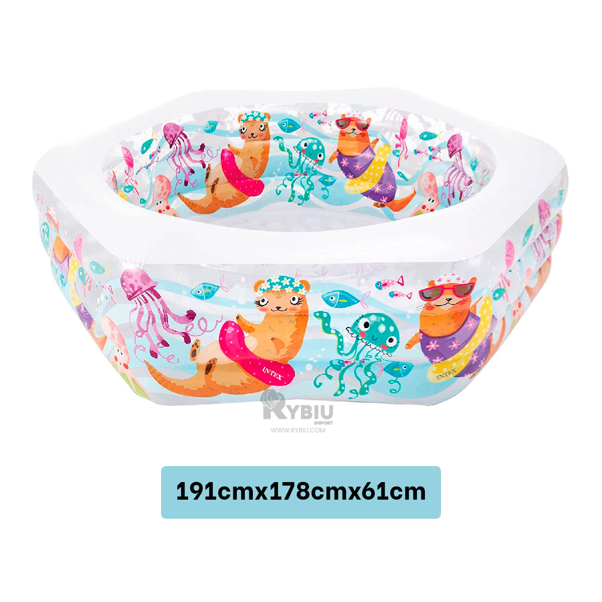 ALBERCA BONITA DE BALDE DE TONO MULTICOLOR Y+REGALO STICKERS - 5