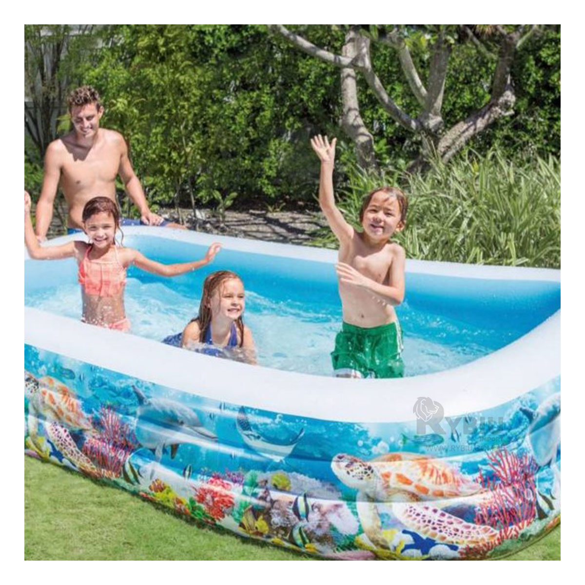 PISCINA RECTANGULAR EN MULTICOLOR Y+PAPEL DE REGALO - 1