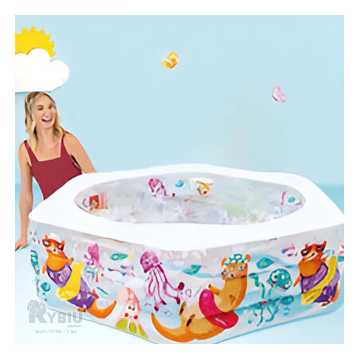 PILETA INFANTIL EN MULTICOLOR Y+REGALO LIGAS PARA PEINAR - 1