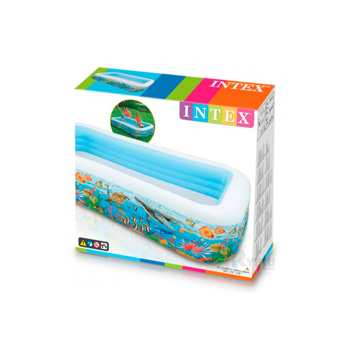 ALBERCA INFLABLE TROPICAL EN MULTICOLOR Y+REGALO STICKERS - 2