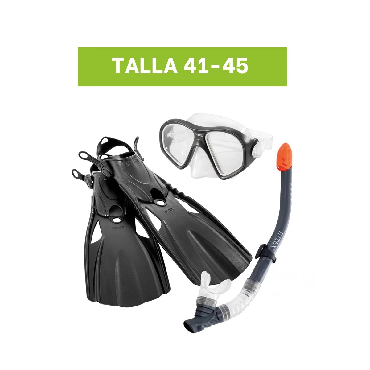 SET ACCESORIOS PISCINAS RYBIU 55657 NEGRO ESPECIAL NADADORES + PAPEL REGALO - 5