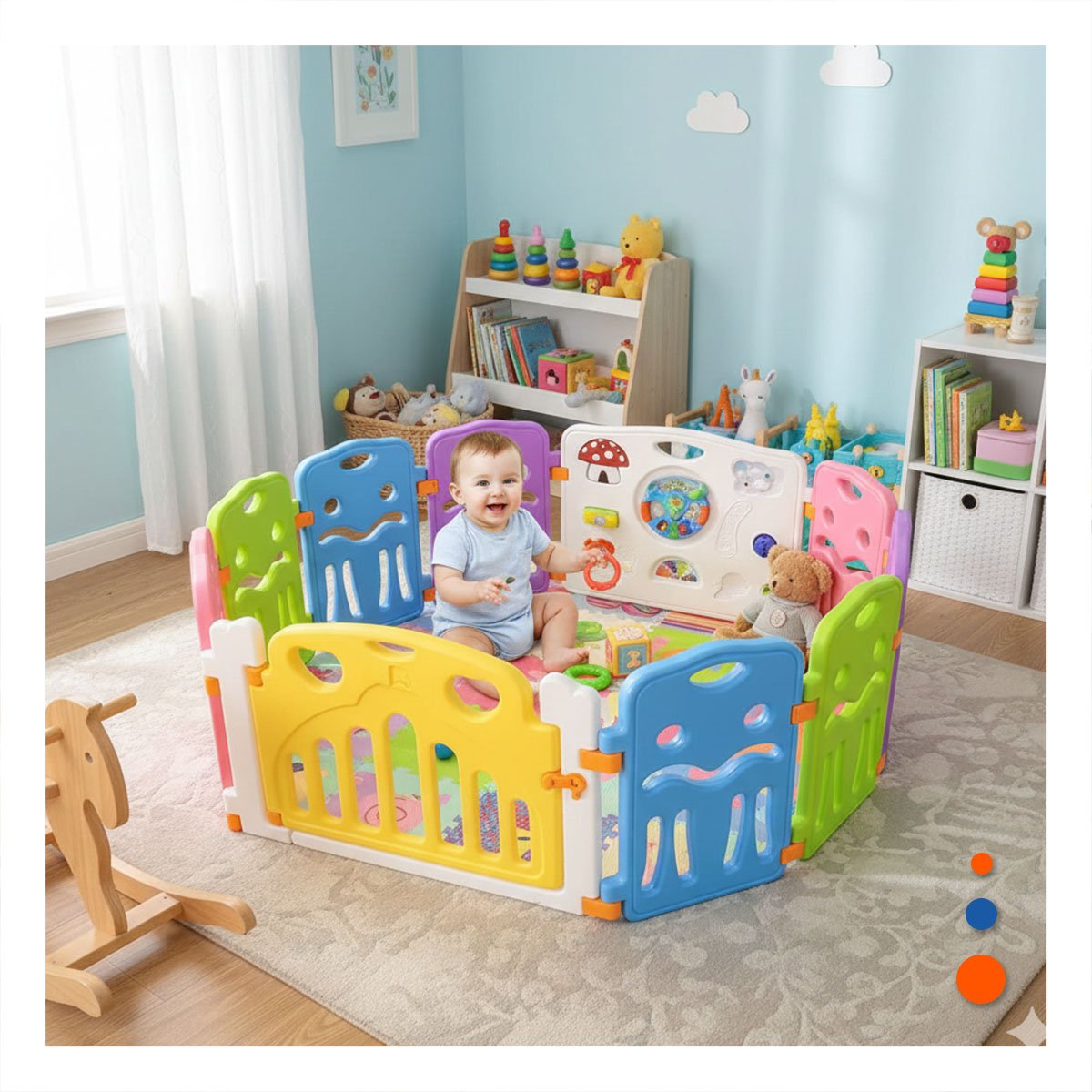 CENTRO DE ACTIVIDADES CON BORDES SUAVES PARA EVITAR RASGUÑOS EN LA PIEL DEL BEBE Y+LIGAS REGALO - 1