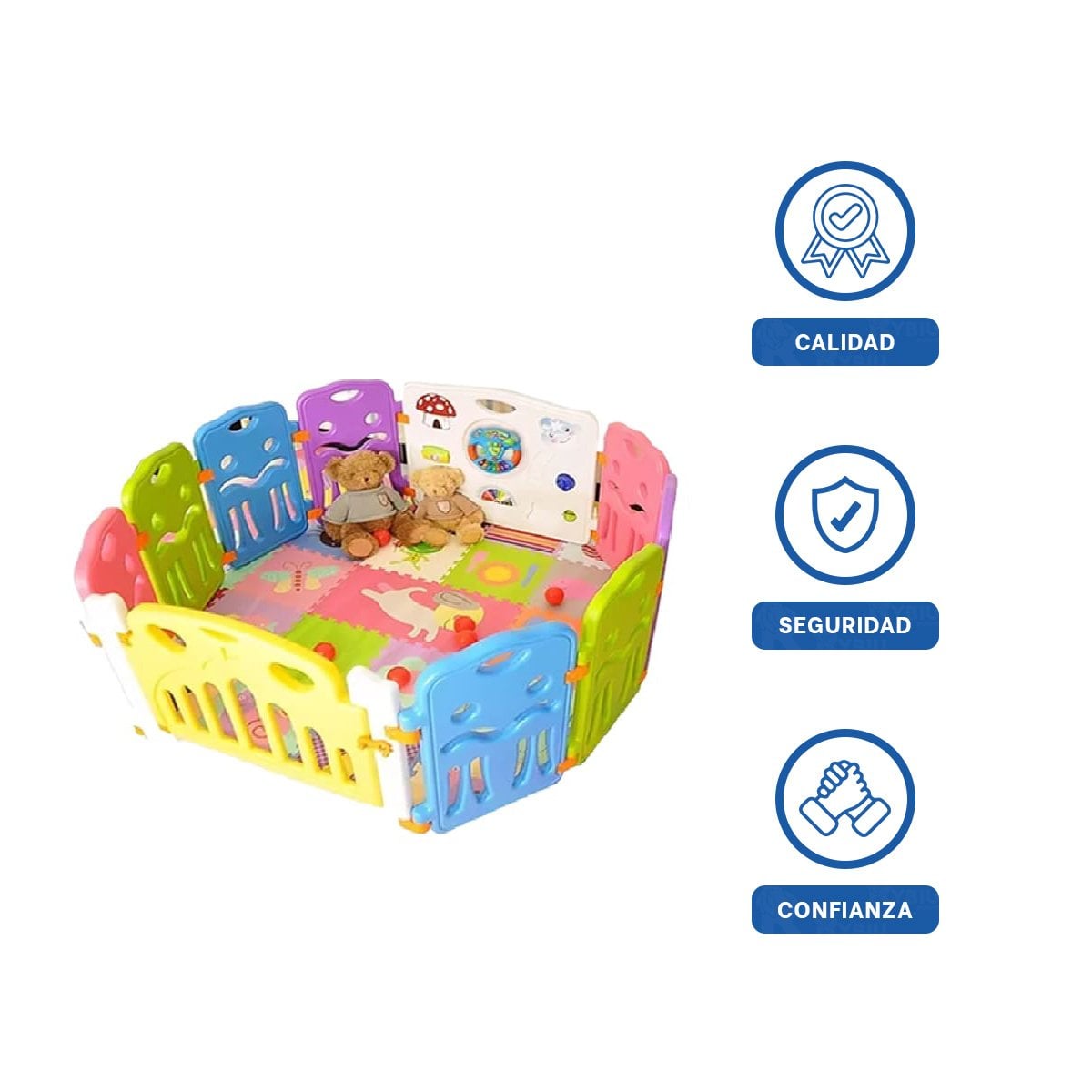 CENTRO DE ACTIVIDADES CON BORDES SUAVES PARA EVITAR RASGUÑOS EN LA PIEL DEL BEBE Y+LIGAS REGALO - 3
