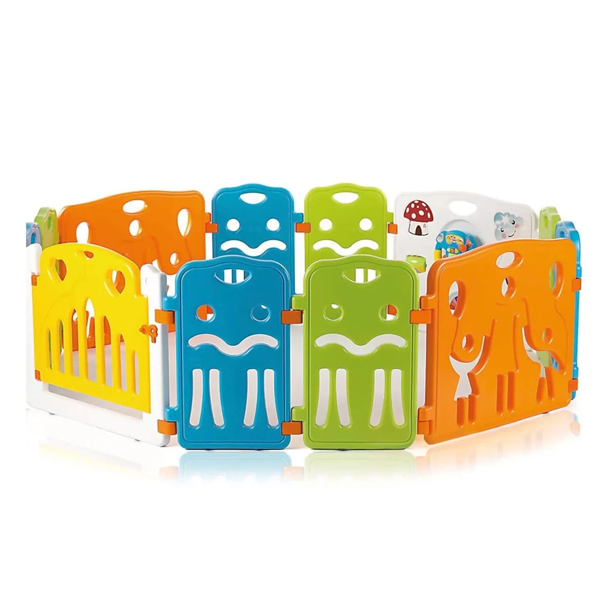 CUNA CORRAL EXPLENDIDA EN MULTICOLOR Y+BANDERITAS ADHESIVAS - 4