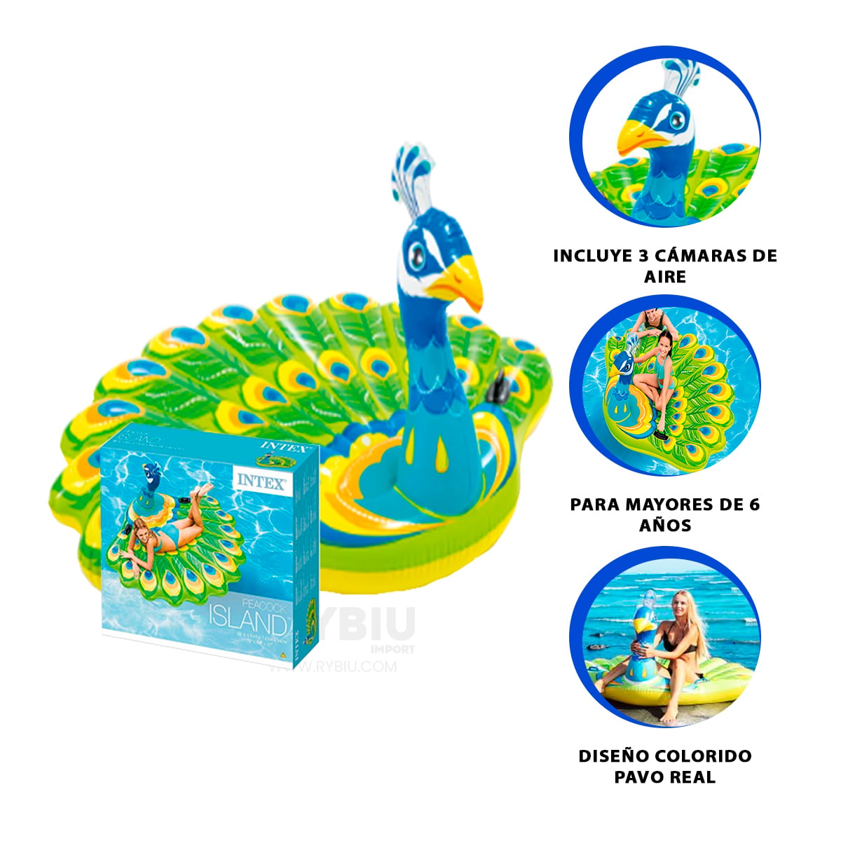 INFLABLE SENCILLO Y COMODO DISEÑO DE PAVO Y+GIFT STICKERS - 1