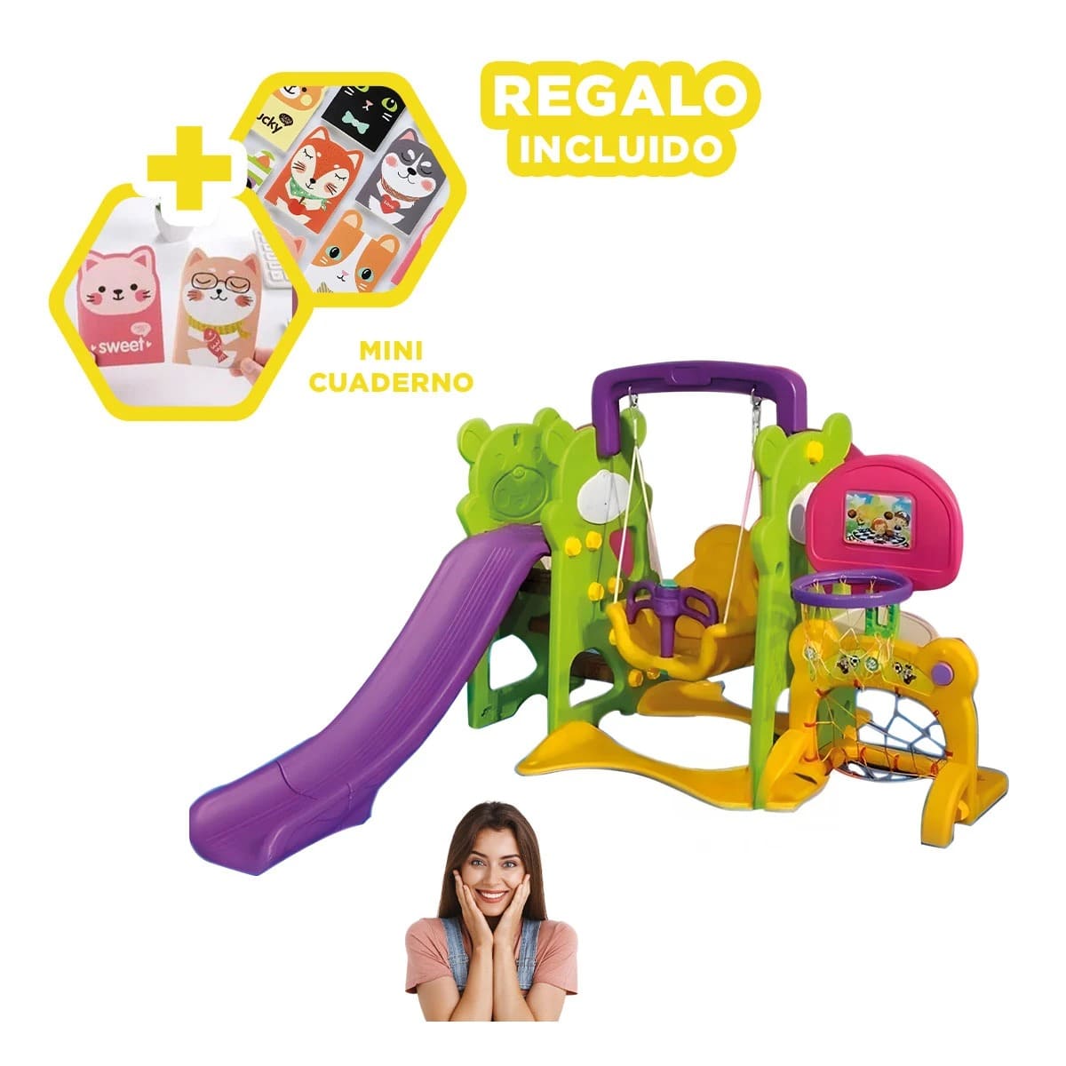 TOBOGAN PARA NINOS LINDO EN MULTICOLOR Y+REGALO AGENDITA - 1