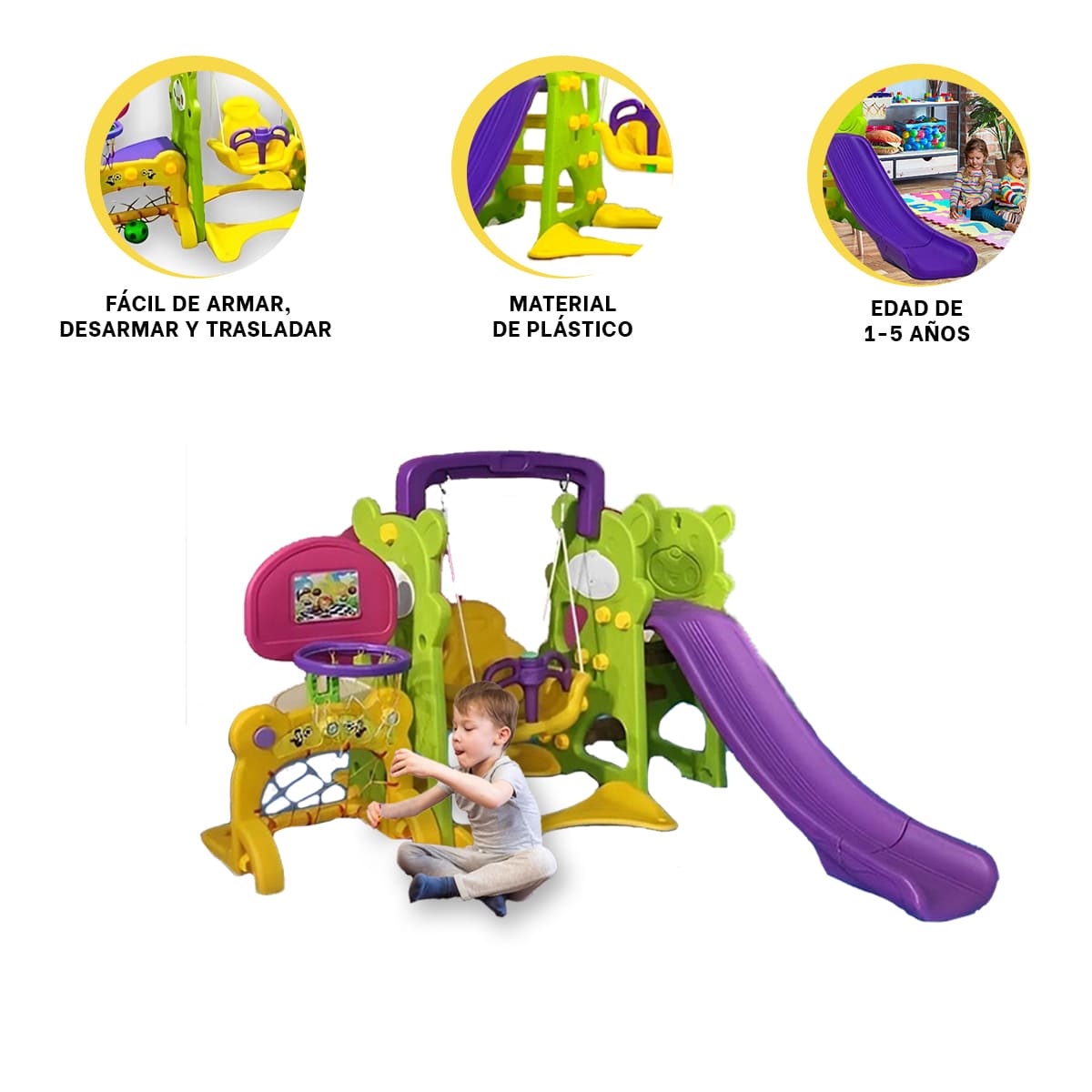 TOBOGAN PARA NINOS LINDO EN MULTICOLOR Y+REGALO AGENDITA - 4