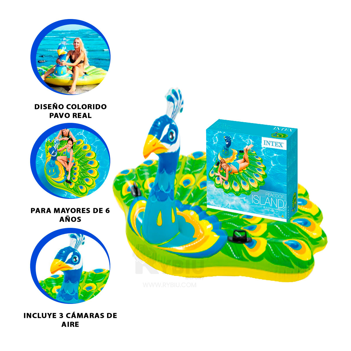 INFLABLE DE DISEÑO MODERNO FORMA DE PAVO Y+REGALO AGENDITA - 3