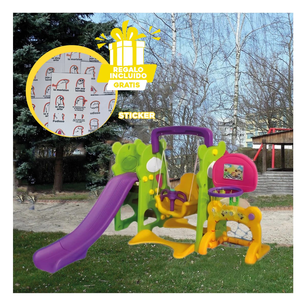 TOBOGAN DE ENTRETENIMIENTO EN MULTICOLOR Y+GIFT STICKERS - 1