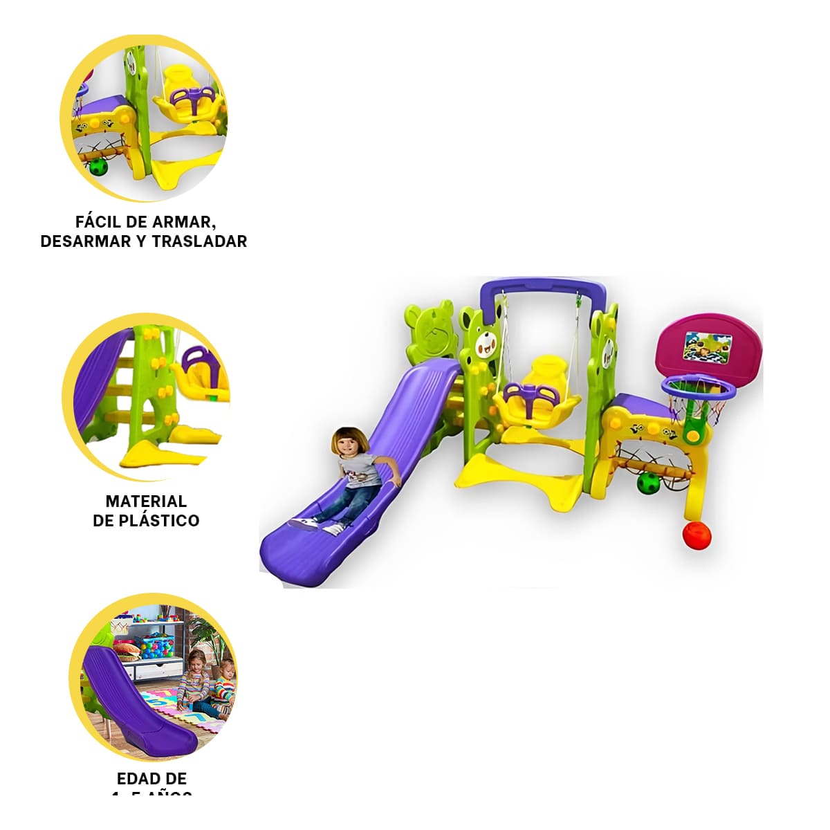TOBOGAN DE ENTRETENIMIENTO EN MULTICOLOR Y+GIFT STICKERS - 4