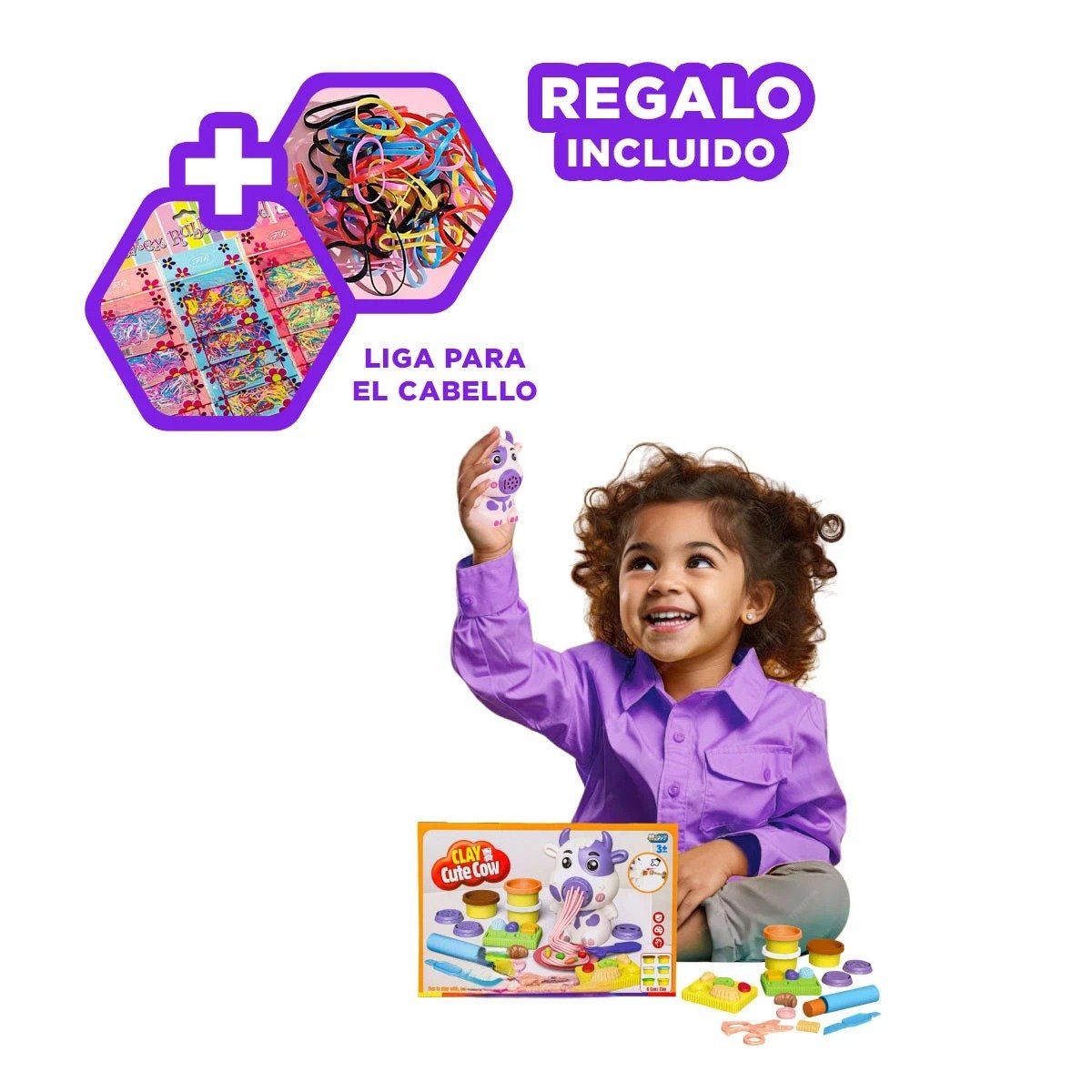 JUEGO INFANTIL DE PLASTILINA CON ACCESORIOS VACA PARA HOGAR CREATIVO Y+LIGAS REGALO - 2