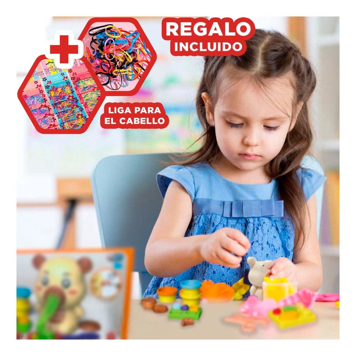 KIT DE JUEGO DE PLASTILINA CON ACCESORIOS OSO PARA NINOS Y+LIGAS REGALO - 2