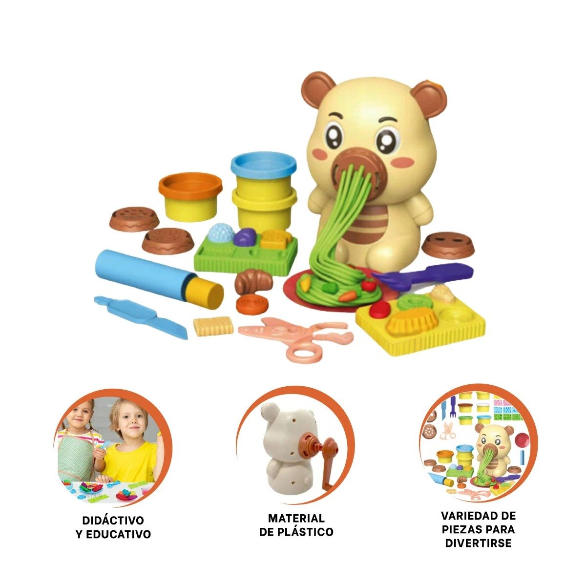 KIT DE PLASTILINA CON ACCESORIOS OSO PARA NINOS CREATIVOS HOGAR EN CASA Y+POST IT - 5