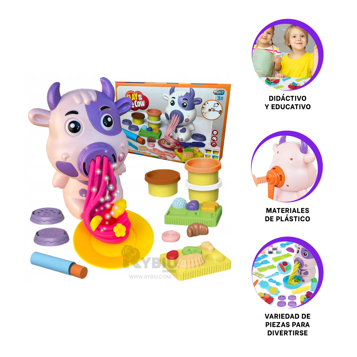 KIT CREATIVO Y COLORIDO CON VACA MORADO Y+REGALO AGENDITA - 3