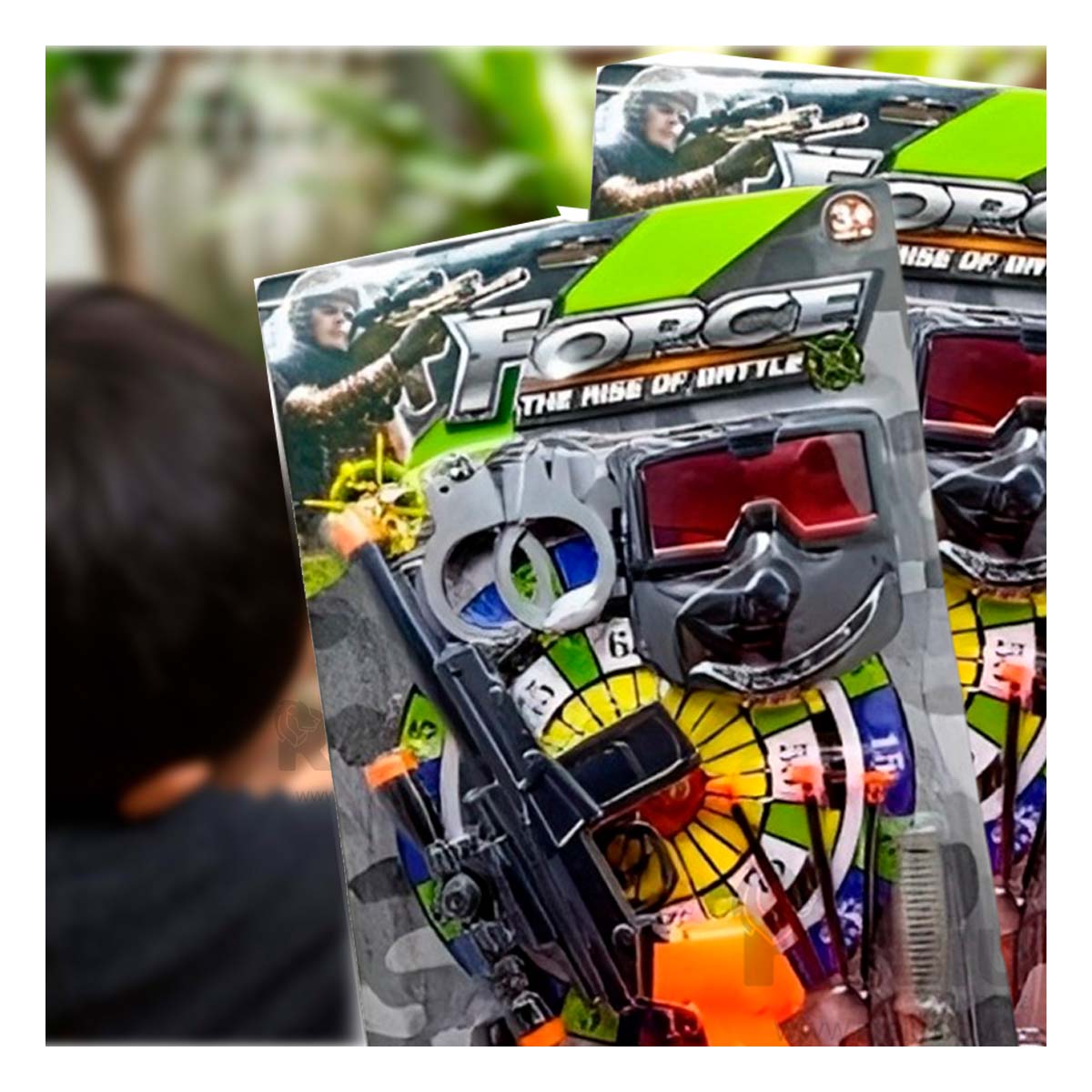PAQUETE DE COMBATE DIVERTIDO EN NARANJA Y+REGALO STICKERS - 1