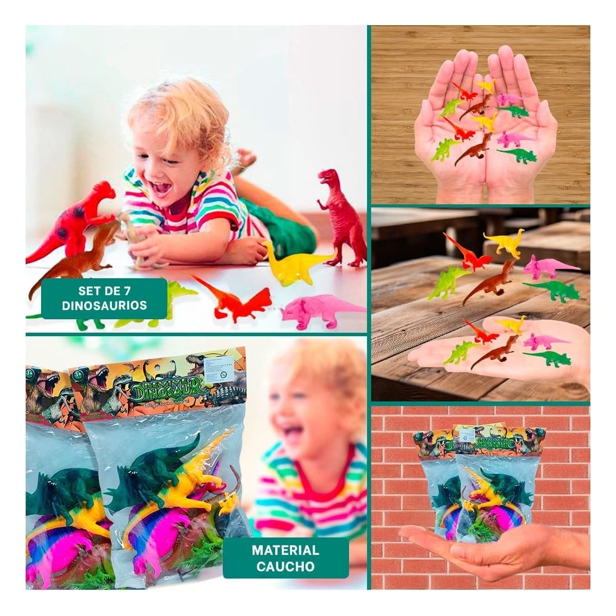 JUEGO DE DINOSAURIOS SURTIDO SET 7 PARA MOMENTOS CREATIVOS YSTICKY - 1