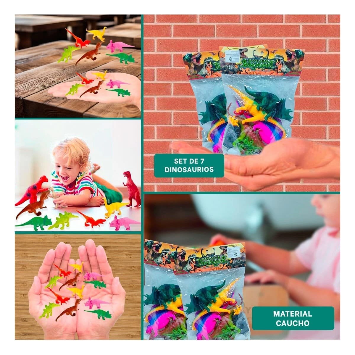 JUEGO DE DINOSAURIOS SURTIDO SET 7 PARA MOMENTOS CREATIVOS YSTICKY - 5