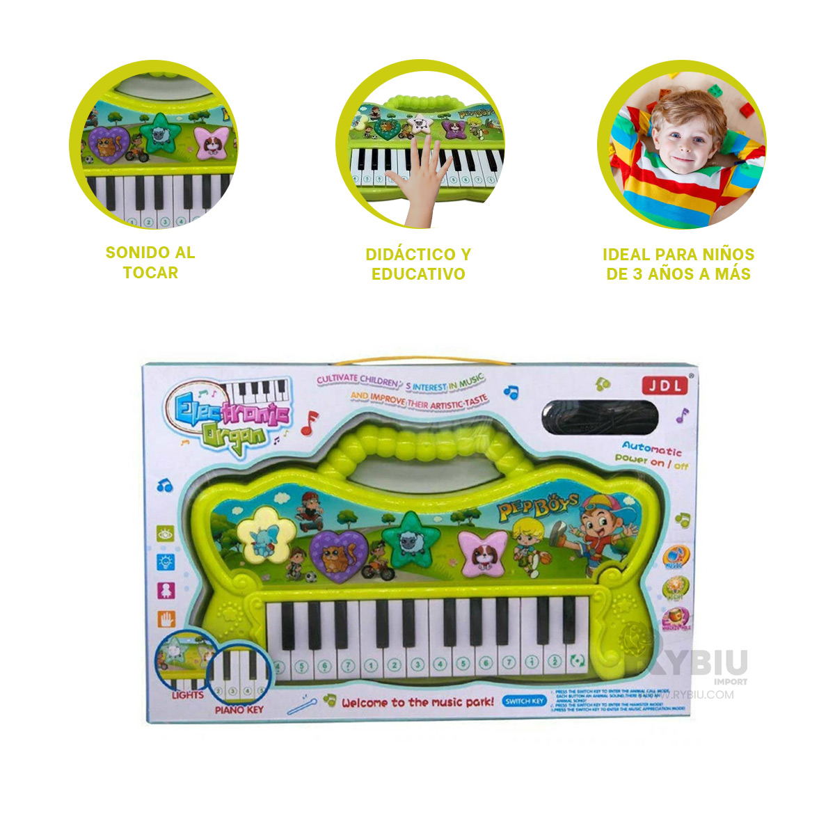 INSTRUMENTO PARA CHICOS DE VERDE Y+BANDERITAS ADHESIVAS - 1