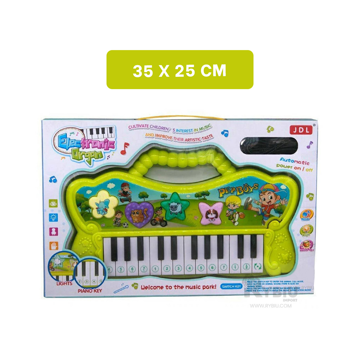 PIANO COMPACTO Y LIGERO DE COLOR VERDE Y+PAPEL DE REGALO - 5