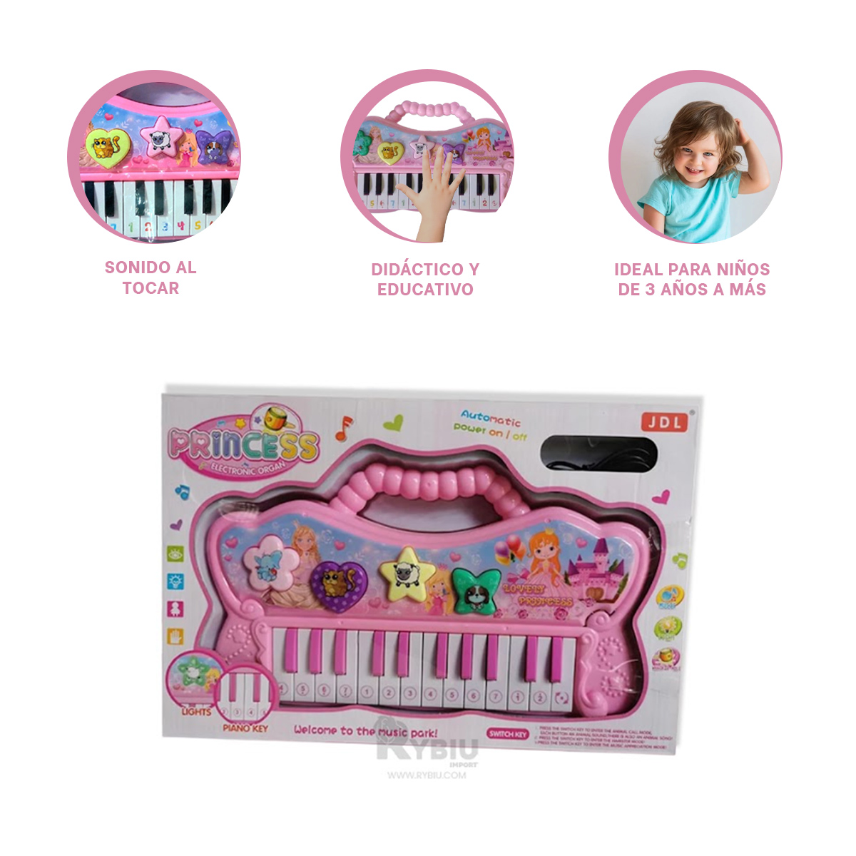 TECLADO PRACTICO DE CHICAS DE COLOR ROSADO Y+REGALO AGENDITA - 2