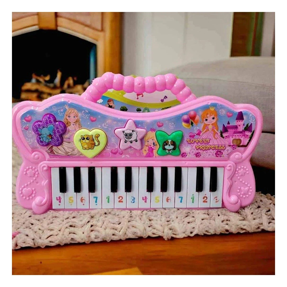PIANO ROSADO MUSICAL CON TECLAS Y SONIDOS PARA JUEGO INFANTIL Y+POST IT - 3