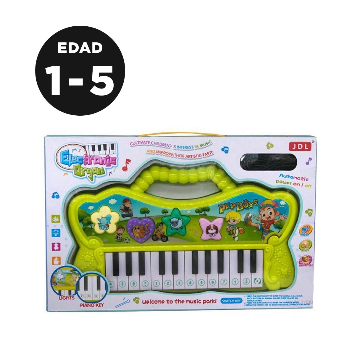 TECLADO CON EFECTO DE LUCES DE COLOR VERDE Y+GIFT MINIAGENDA - 3