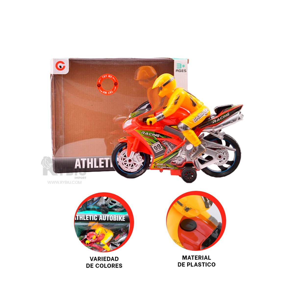 MOTOCICLETA CON DISEÑO CLASICO COLOR ROJO Y+GIFT MINIAGENDA - 2