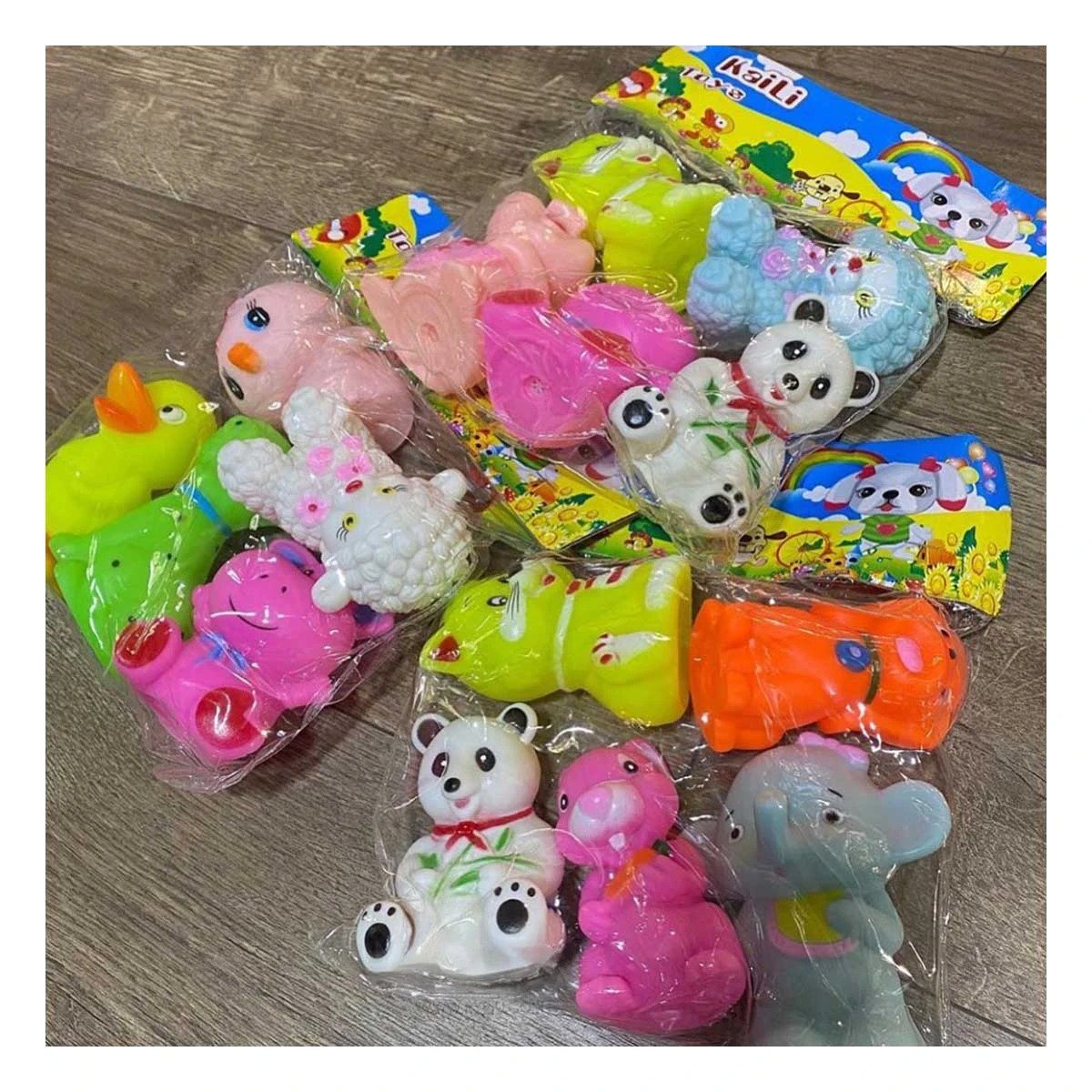 ANIMALES PARA BEBE 6 PIEZAS MULTICOLOR CHILLONES PARA CASA YLIGAS REGALO - 1