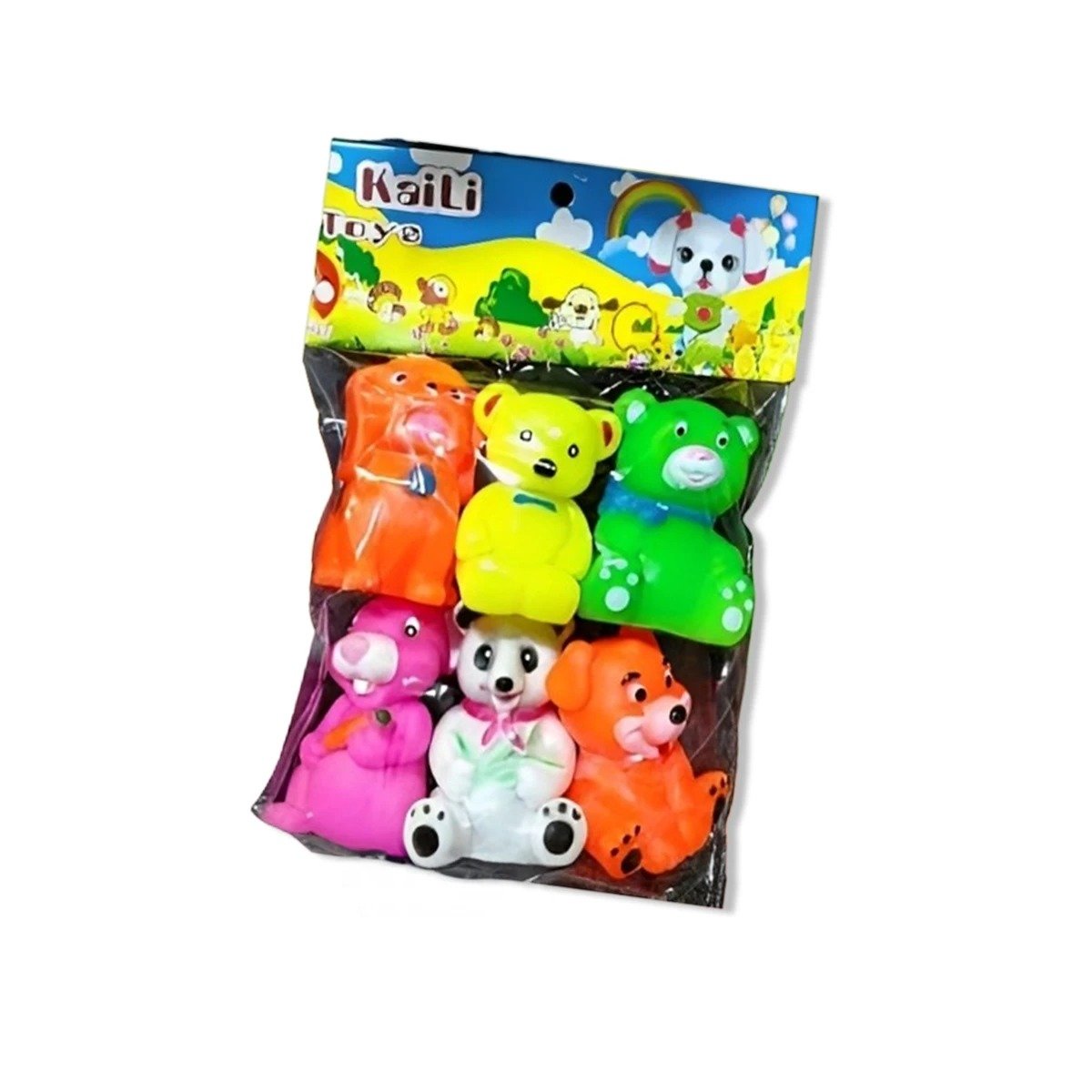 ANIMALES PARA BEBE 6 PIEZAS MULTICOLOR CHILLONES PARA CASA YLIGAS REGALO - 3