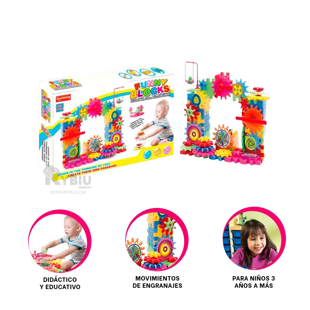 BLOQUES ROTATIVOS EN TONO MULTICOLOR Y+ENVOLTORIO DE REGALO - 1