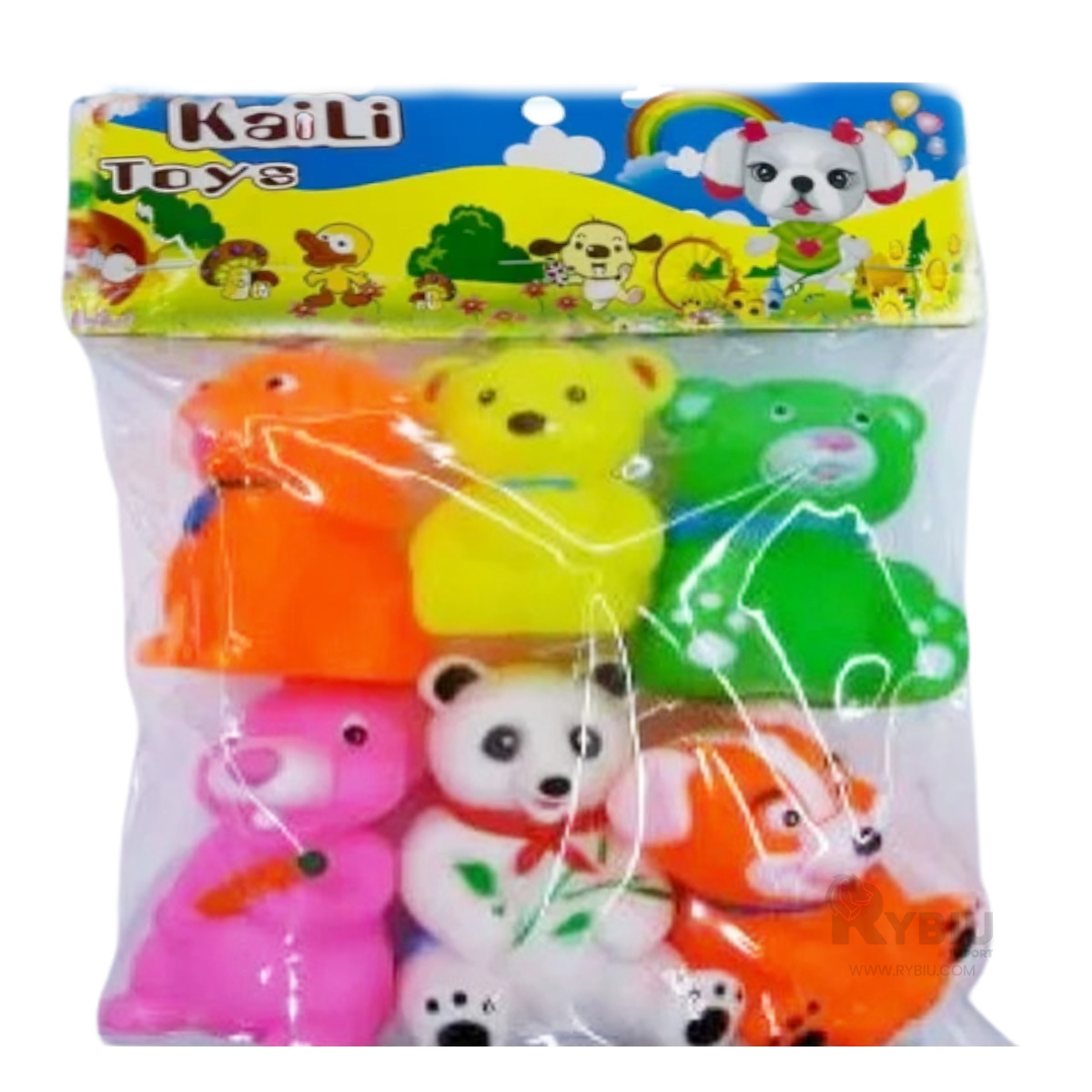 PACK DE 6 ANIMALES EN MULTICOLOR Y+REGALO LIGAS PARA PEINAR - 3