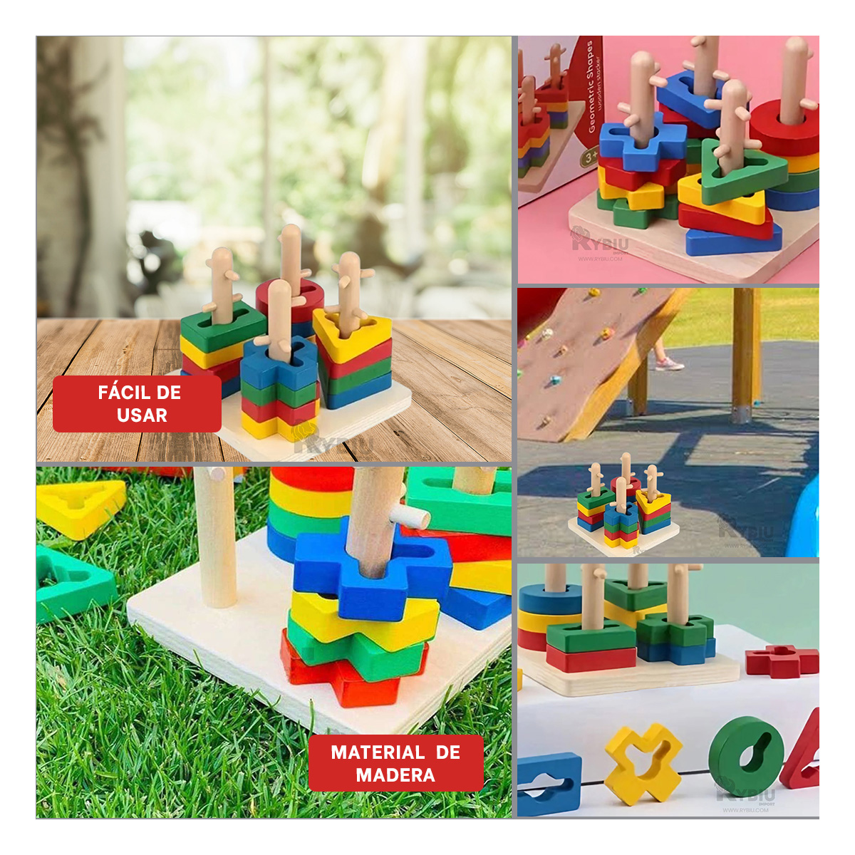 JUGUETE DIDACTICO PARA KIDS EN MADERA Y+PAPEL DE REGALO - 3