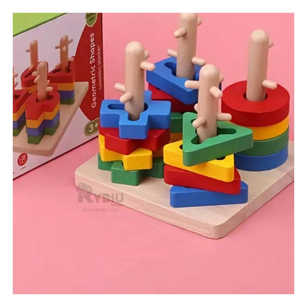 JUEGO ENTRETENIDO DE ENCAJE EN MADERA Y+LIGAS DE REGALO - 4