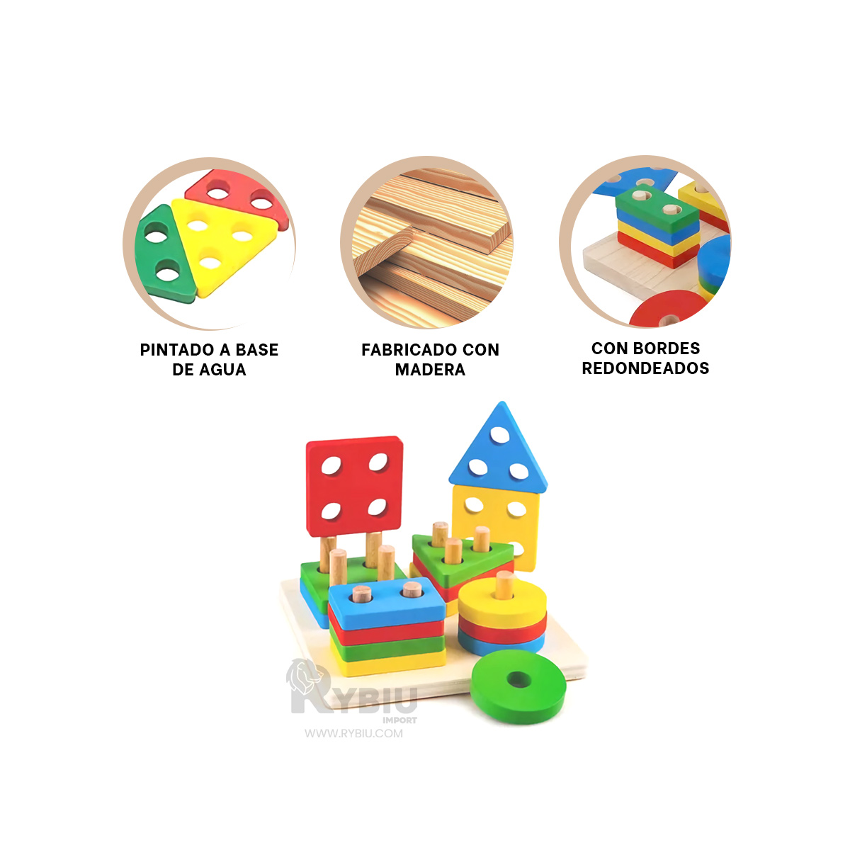 SET COMPACTO Y MODERNO EN MADERA Y+REGALO STICKERS - 3