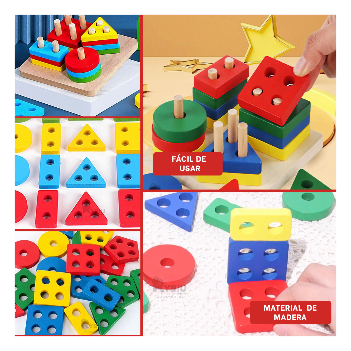 JUGUETE DIDACTICO PARA KIDS EN MADERA Y+PAPEL DE REGALO - 3