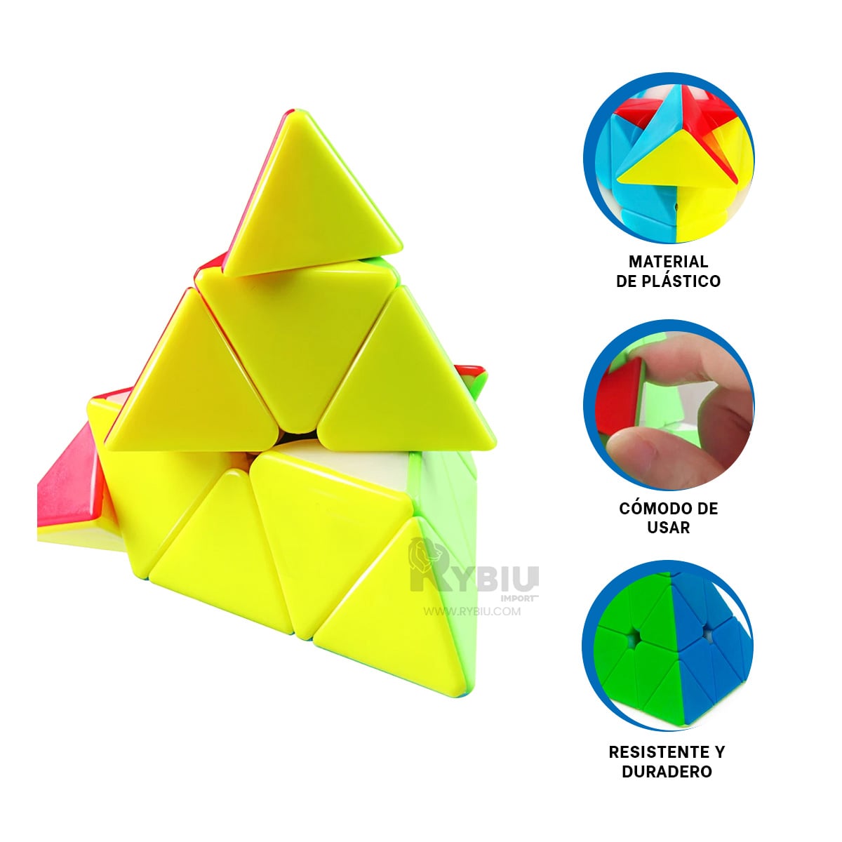 RUBIK FACIL USO 3X3 EN DIVERSOS COLORES Y+GIFT STICKERS - 4